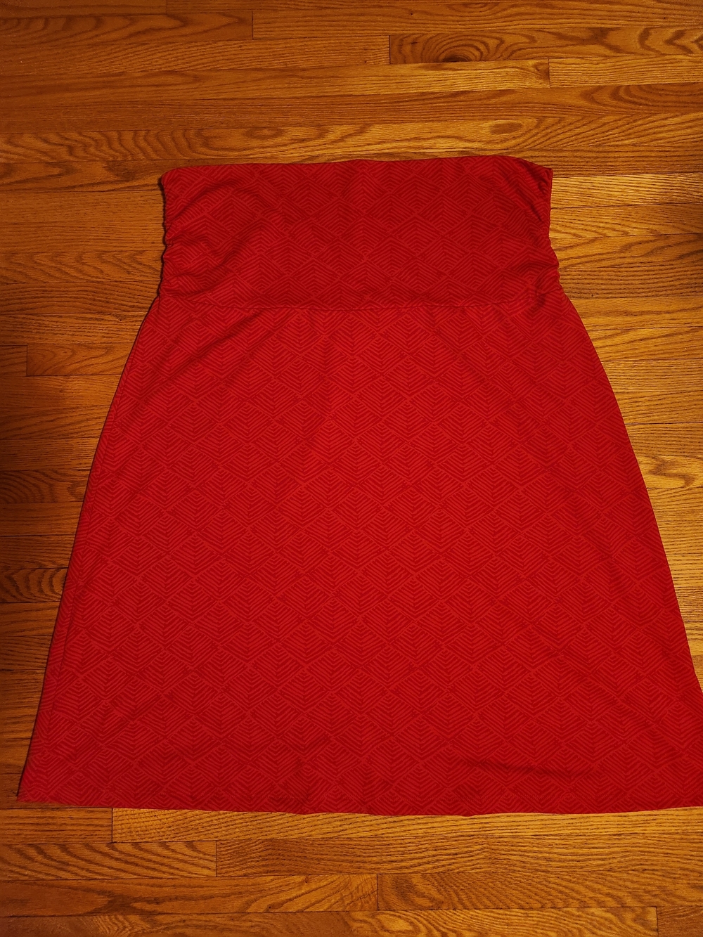 Eddie Bauer Red Textured A-Line Skirt